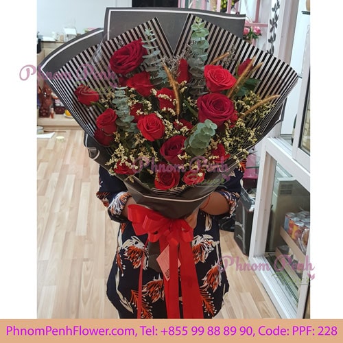 16 red rose bouquet – PPF-228
