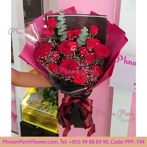 18 red roses bouquet – PPF-194