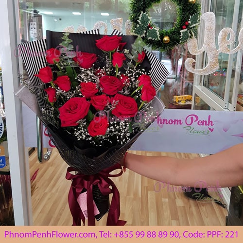 18 red rose bouquet – PPF-221
