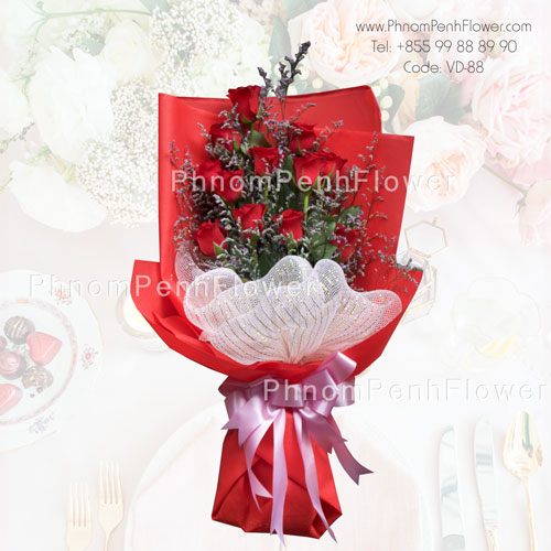 18 red rose bouquet – VD-88