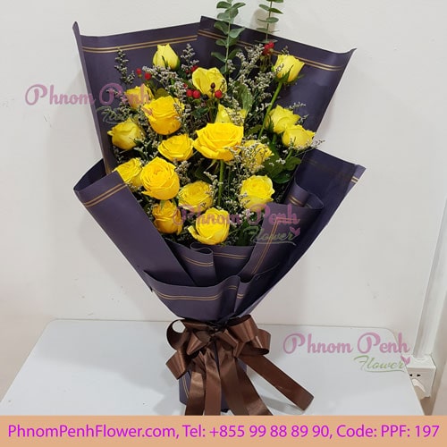 18 yellow rose bouquet – PPF-197