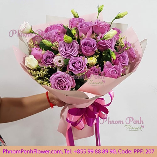24 Purple Roses Bouquet – PPF-207
