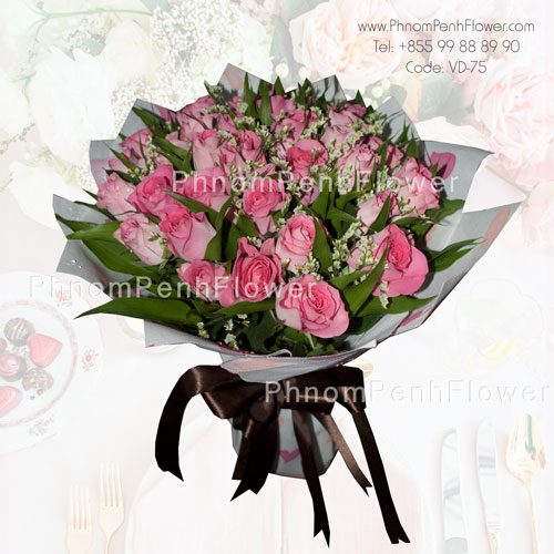 3 Dozen Pink Rose Bouquet – VD-75
