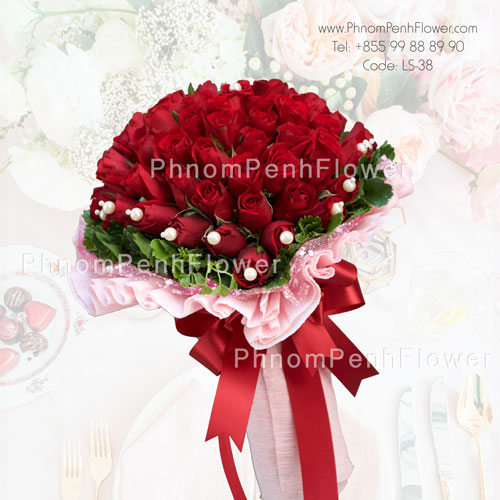 36 Red Roses hand bouquet – LS-38