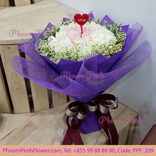 36 White Roses bouquet