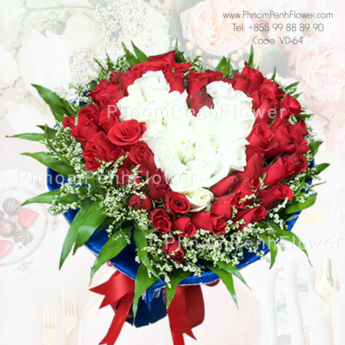 Love heart bouquet arrangement – VD-64