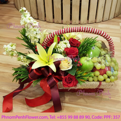 fresh flowers & Fruit basket – PPF-357