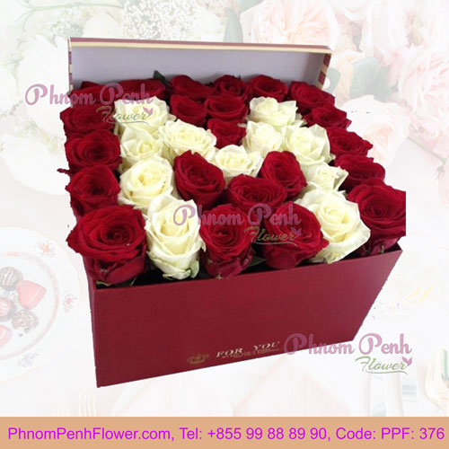 PPF-376 Floral Box Handmade Roses