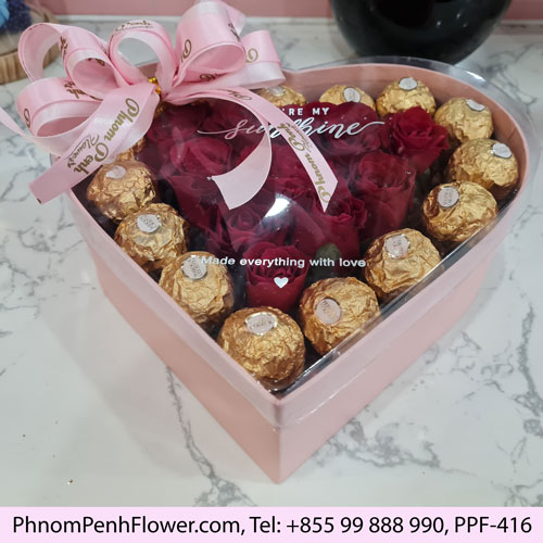 Heart box with chocolate