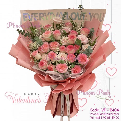 Classic Pink Roses bouquet