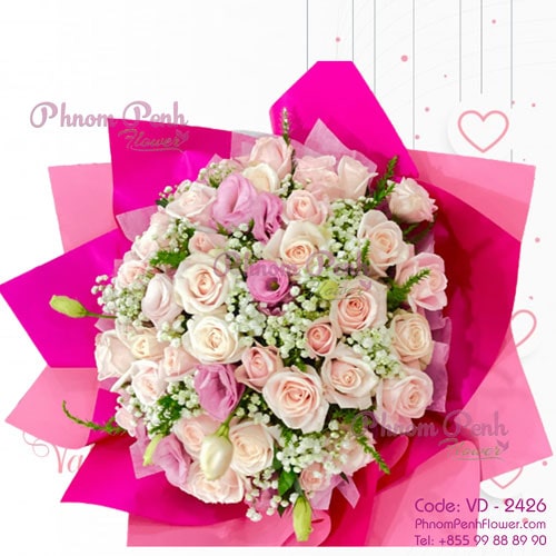 Beauty in pink rose bouquet