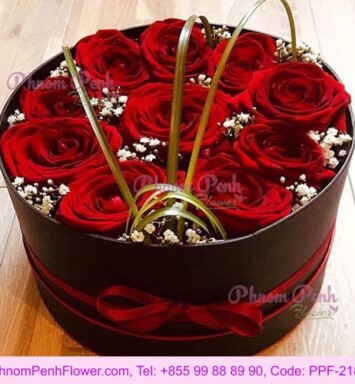 12 Red Roses in Box - PPF-2180