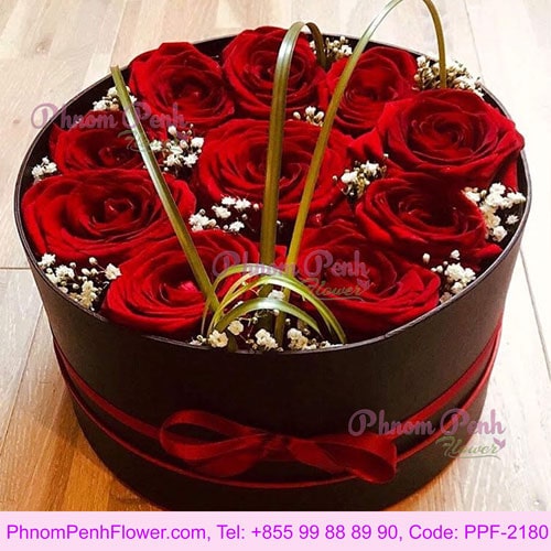12 Red Roses in Box - PPF-2180