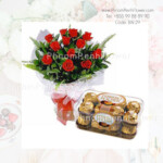 12 roses bouquet with chocolate -BW-29