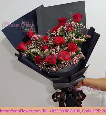16 red rose bouquet