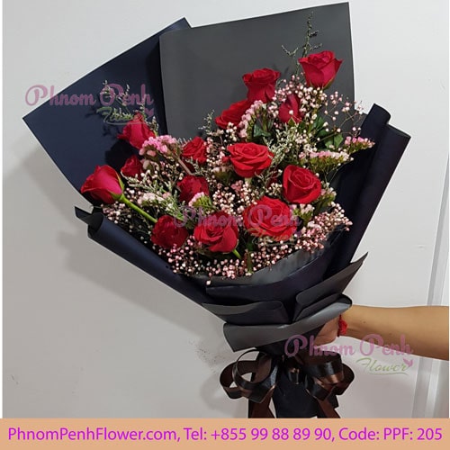 16 red rose bouquet