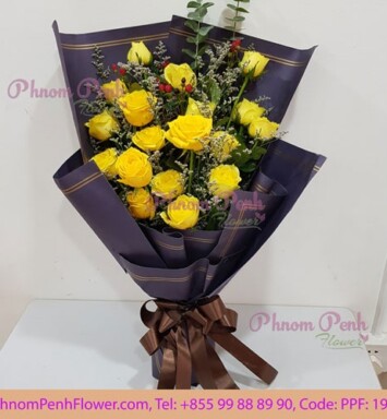 18 yellow rose bouquet – PPF-197