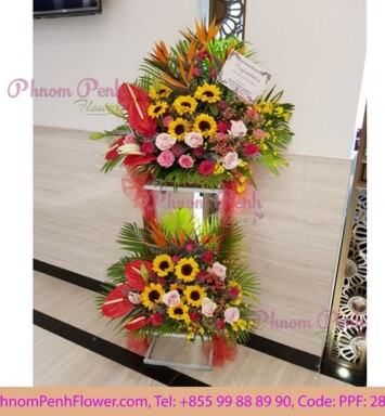 2 Ties Grand Opening Flower Stand- PPF-284