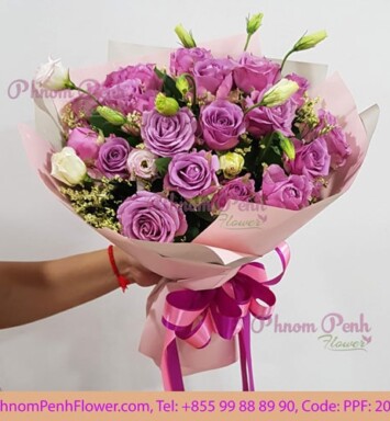 24 Purple Roses Bouquet