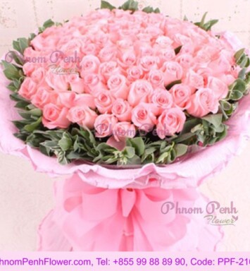 99 Pink Roses bouquet