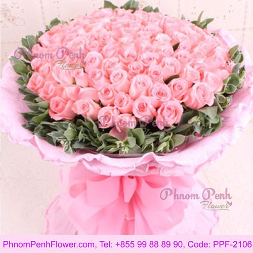 99 Pink Roses bouquet