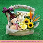 Chocolate & wine gifts with flower