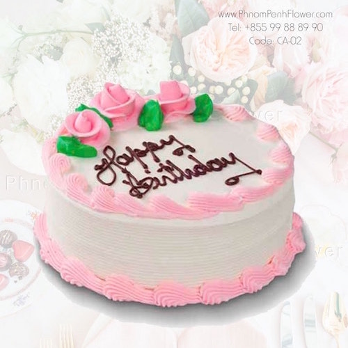 Strawberry Happy Birthday Cake