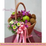 Classic fruits basket with flowers