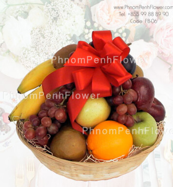 Tropical fruit basket arrangement