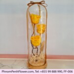Pastel Yellow Rose Glass Dome