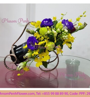 Flowers & Wine gift basket - PPF-297