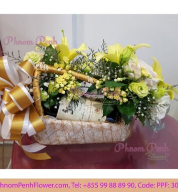 Flower & Red Wine gift - PPF-300