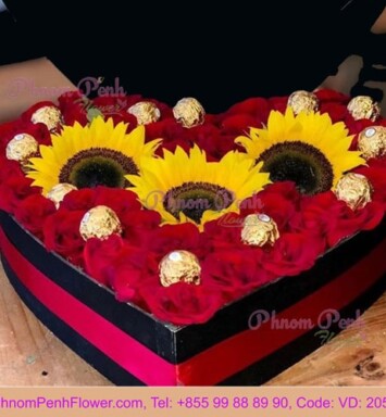 Heart Shaped Choco-Flower box