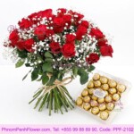 In full bloom the love 36 red roses in bouquet