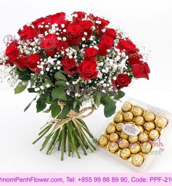 In full bloom the love 36 red roses in bouquet