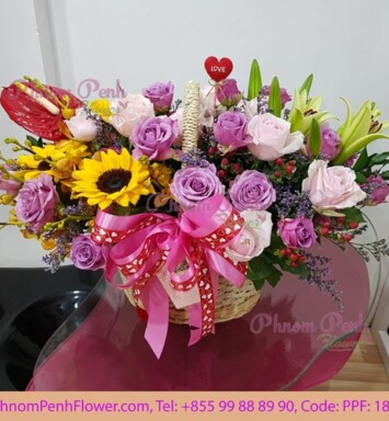 Mixed Cut Flower Basket PPF-189