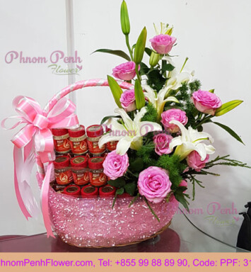 Flower Arrangement with Bird Nest