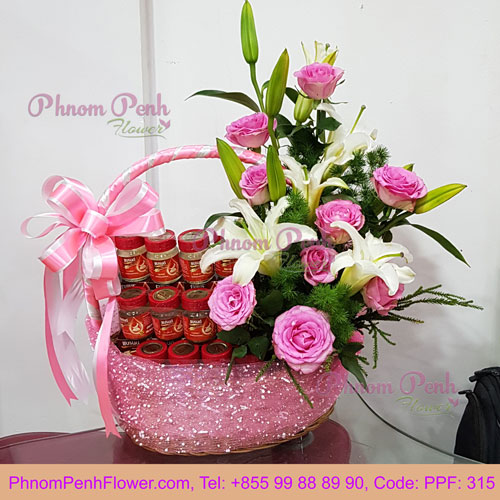 Flower Arrangement with Bird Nest