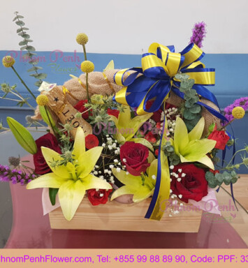 Moet Champagne with flower basket