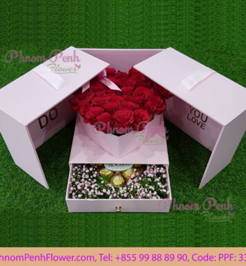 Open my heart box with heart chocolate