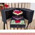 Open my heart box with chocolate & preserved rose