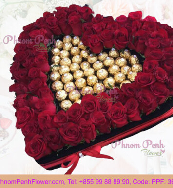 Red Roses in a heart Shaped
