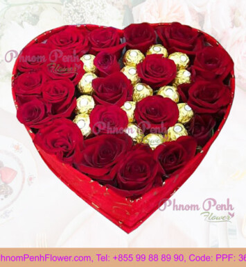 Fabulous heart box floral arrangement