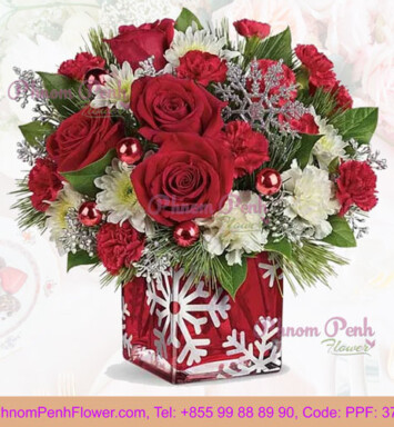Snowflake Joy Christmas Flowers