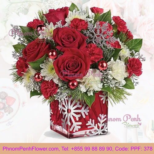 Snowflake Joy Christmas Flowers
