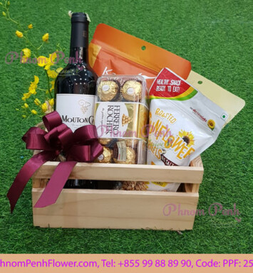 Red Wine gift basket - PPF-256