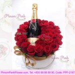 Red roses and champagne