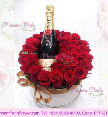 Red roses and champagne