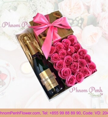 Roses, Champagne and Chocolate Gift Box