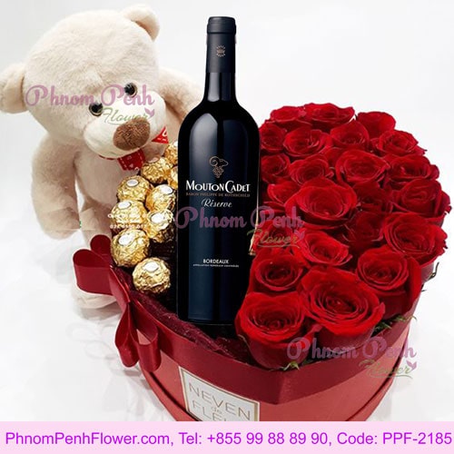Roses Chocolate and Teddy box
